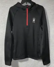NWT Spyder Men's Half-zip Outbound Stryke Sweater Jacket Black/Red Sz M