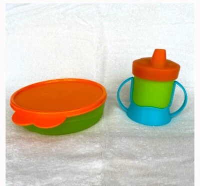 Tupperware Brand Tupperkids Feeding Set - Lime , Blue, & Orange