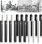 18Pcs Compressed Charcoal Square Strips Graphite Sketch Charcoal Sketch Charcoal Pencil Create Sketches Shadows Compressed Charcoal Sticks Charcoal Drawing Sticks Set Suitable for Artists Beginners