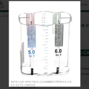 RATIO CUP HIGH YIELD 5 CHAMBER PEPSI 5.0, 5.5, 6.0, 8.5 TO 1 RATIOS # 99-9440