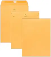 EnDoc 9 1/2 x 12 1/2 Clasp Envelopes - 10 Pack - Brown Kraft Catalog Envelopes Gummed Seal Closure – 28lb Heavyweight Paper 9.5x12.5 inch Envelopes for Home, Office, Business, Legal or School.
