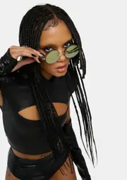 [ESQAPE] Gold Beyond Circle Sunglasses