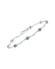 Silver 1.52 ct. tw. Diamond & Green Amethyst Bracelet