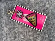 Betsey Johnson Key chains Bag Bling Sequins Pizza Slice Keys Holder New