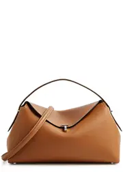 Totême T-Lock Leather top Handle bag - Camel ONE SIZE