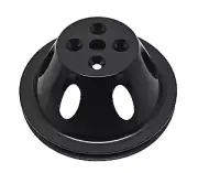 Chevy Small Block Aluminum Water Pump Pulley 1 Groove Short Black