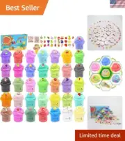 Cute & Colorful: 36 Pack Mini Butter Slime with Fruits Charms - Fun Party Gift