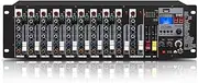 Rackmount Audio Mixer,Stereo Line Rack Mixer 8 Channel, Microphone Preamplifiers, 3 Band Eq per Channel, Support USB/mp3 Playback, XLR Inputs, for Recording Studios, Concerts, Meetings