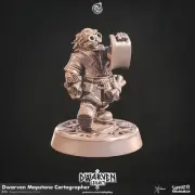 Dwarven cartographer miniature - CastnPlay - DnD miniatures - fantasy Role Play