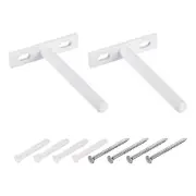 2Pcs 4 Inch Wall Mounting Floating Shelf Bracket Blind Shelf Support, White