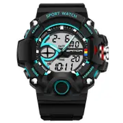 715 Dual Display Multi-function Sport Stopwatch Outdoor Fashion Men Digital Watch BLACKBLUE COLOR