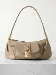 [Chloé] Chloé - The 99 Embellished Textured-leather Shoulder Bag - Gray - One size One size Gray