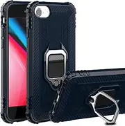 Cavor for iPhone SE 2020/ SE 2022 Case,iPhone 6 6s 7 8 Case,360°Rotation Ring Holder Kickstand [Work with Magnetic Car Mount] Shockproof Scratch-Resistant Protective Cover (4.7")-Navy Blue