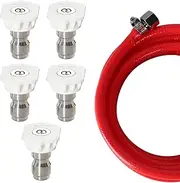 Spray Nozzles for Pressure Washer | 5X Power Washer Head,Easy Installation, Wear-Resistant Spray Tips Kit for Garden, Yard, Driveways and Patios