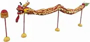 Dragon Dance 1 Meters Dragon Dance Silk-Like Flowy Outdoor Flinging Fitness Dragon Dance Wu Long 3D Dragon Ribbon Streamer with Handstick Outdoor
