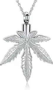 BIAIHQIE Keepsake Urns Necklace Locket Cremation Jewelry for Human/Pet Ashes Holder Stainless Steel Memorial Urn Pendant-Silver