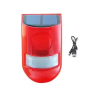 Solar Energy Saving 6LED Flashing Red Light Motion Sensor Security Alarm Lamp