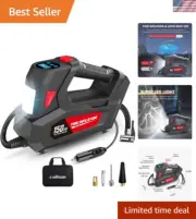 Portable Air Compressor 12V DC Tire Inflator Digital Pressure Gauge Emergency...