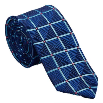 Isaac Mizrahi Navy & Light Blue Geometric Silk Men's Tie - Orig. $50 SALE $24.99