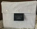 NEW RALPH LAUREN OXFORD STRIPE KING FLAT SHEET ~ BLUE/WHITE