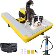 Inflatable Large Water Ramp for Dogs Inflatable Dog Raft Ramp Floating Dog Dock Floats Ladder Inflatable Dog Float Floating Ramp Inflatable Water Ramp for Dogs Up to 220 lbs