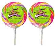 915596 2X 120G LOLLIPOP GIANT SOUR CARNIVAL LOLLY POP RAINBOW BRIGHT COLOURFUL