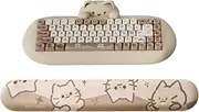YUNZII Keyboard Wrist Rest, Ergonomic Keyboard Mouse Wrist Support for Typing Pain Relief, Wrist Rest for Computer Keyboard with Slip Resistant PU Base, Cute Wrist Rest for Office Gaming Computer(Cat)
