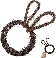 Rabbit Shape Rattan Garland DIY Decor Handmade Easter Wreath for Home Garden Party Lightweight Natural Material for Rustic Style Decorations