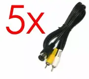 5 X Mono RCA Adapter AV Audio Video Cable Cord SEGA GENESIS MODEL 1 MK-1601 RF