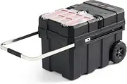 [Keter] 241008 Masterloader Resin Rolling Tool Box with Locking System and Removable Bins – Perfect Organization and Storage Chest for Power Drill, Tape Measure, and Screwdriver Set, Black