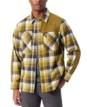 Bass Outdoor Men Regular fit Shacket Coat Small Green Plaid