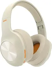 Hama Bluetooth Headphones, Over-Ear Headset (Wireless Headset with 38 Hour Battery, Foldable Earphones with Bass Amplification, Built-in Microphone, Wireless Headset) Beige