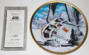 Star Wars Snow Speeders Space Vehicles Ceramic Plate 1995 Hamilton Loose w/ COA