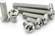 10Pcs Thread 10#-32x1/4''~2'' GB818 SUS304 Stainless Steel Cross Recessed Pan Head Phillips Screws Machine Screws(1-3/4")