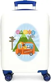 [ROLL ROAD] Little me Happy Cabin Suitcase White 33x50x20cm Hard ABS Combination Lock Side 28.4L 2kg 4 Double Wheels Hand Luggage, white, Cabin Suitcase, White, Cabin Suitcase