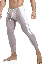 [MIZOK] Men's Mesh Yoga Pants See Through Compression Tights Workout Leggings