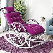 CADYNN Modern Sliding Rocking Chair,Outdoor Garden Lounge Chair,Indoor Rocking Chair,Pe Rattan Woven Sun Lounger for Living Room(D)