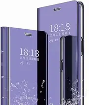 [BAIDIYU] Case for Oppo A16s Phone Case, Mirror-Faced Smart Flip Protective Shell, Full Protection, Cover Case for Oppo A16s.(Purple)