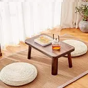 Meditation Pillow, Tatami Floor Pillow, Round Straw Cushion, Yoga Meditation Cushion, Silk Padding Floor Mat, Knitted Straw Flat Seat Cushion for Zen Yoga Practice or Buddha Meditation (Beige)