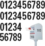 SAVITA 30pcs 4 Inch Reflective Numbers Sticker, 0-9 Reflective Mailbox Numbers Sticker Water and Oil Proof Self Adhesive Reflective Numbers Decal for Outside Signs Door Window Cars Address (Black)