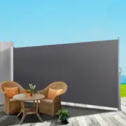 InstaHut Side Awning Sun Shade Outdoor Blinds Retractable Screen 1.4X3M GR