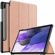 For Samsung Galaxy Tab S8+ /S8 Plus SM-X800 /X806 12.4 inch Shockproof Heavy Duty Rugged Case Cover Case, Kickstand Shockproof Heavy Duty Tough Protective Rugged Cover (Rose Gold)