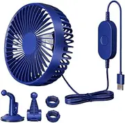 USB Fan for Car | 3-Speed Quiet Powerful Blower | Adjustable Air Circulation | 12V/24V Truck & RV Fan | High Wind Multifunctional Electric Fan | Camping & Automobile Use