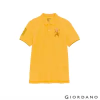 在飛比找Yahoo奇摩購物中心優惠-GIORDANO 男裝獅王刺繡POLO衫 - 39 水仙花黃