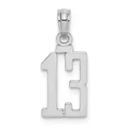 14K White Gold 14Kw Polished Number 13 Pendant