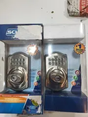 Schlage BE365 V CAM 619 Keypad Electronic Deadbolt Satin Nickel Lot of Two (2)