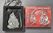 Samurai necklace with knife Samurai steel katana sword neck knife mini sword New