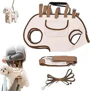 Breathable Multi-Function Pet Carrier Backpack-Adjustable Full-Body Harness with Traction Leash, Outdoor Walking & Travel with Safety Lock, for Small to Medium Dogs & Cats (Beige,X-Large)