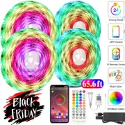 100ft 50ft LED Strip Lights 5050 RGB Bluetooth Color Change Remote for Rooms Bar