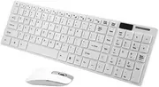 jojofuny Fashionable 2.4g Wireless Keyboard and Mouse Thin Design for Easy Travel White Keyboard c